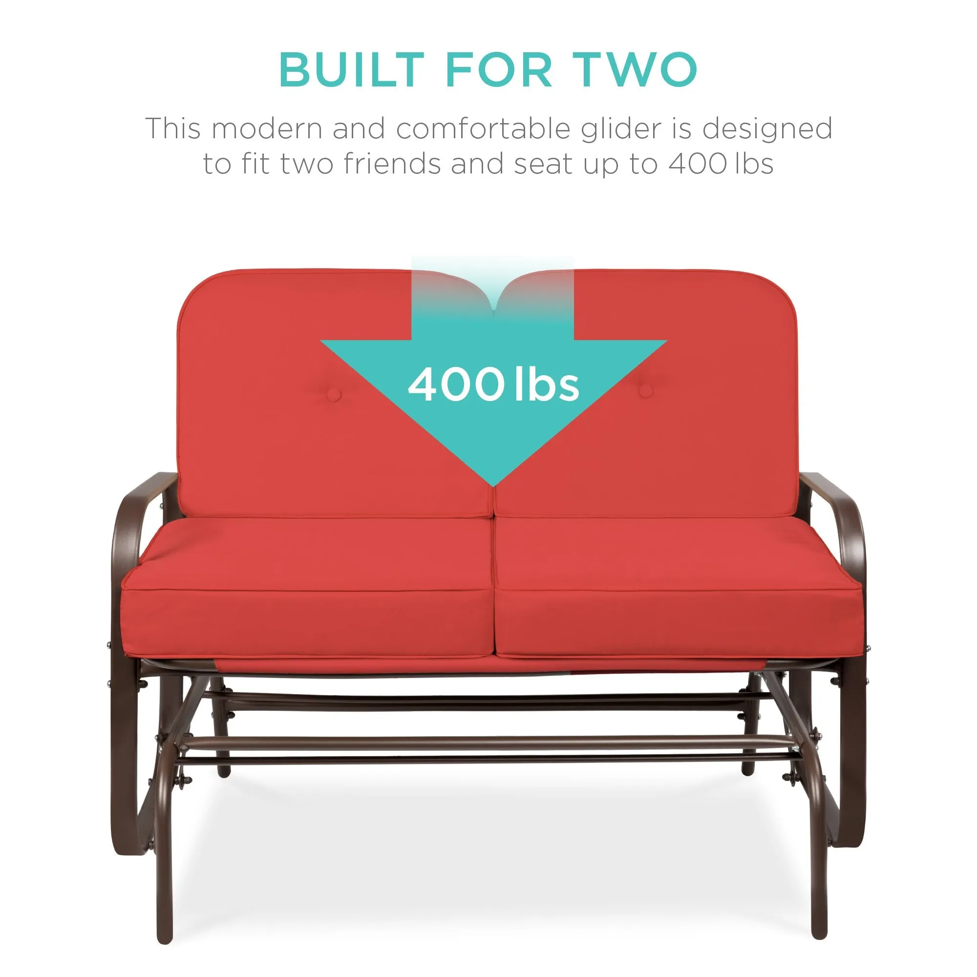 2-Person Patio Glider Loveseat Rocking Chair Bench