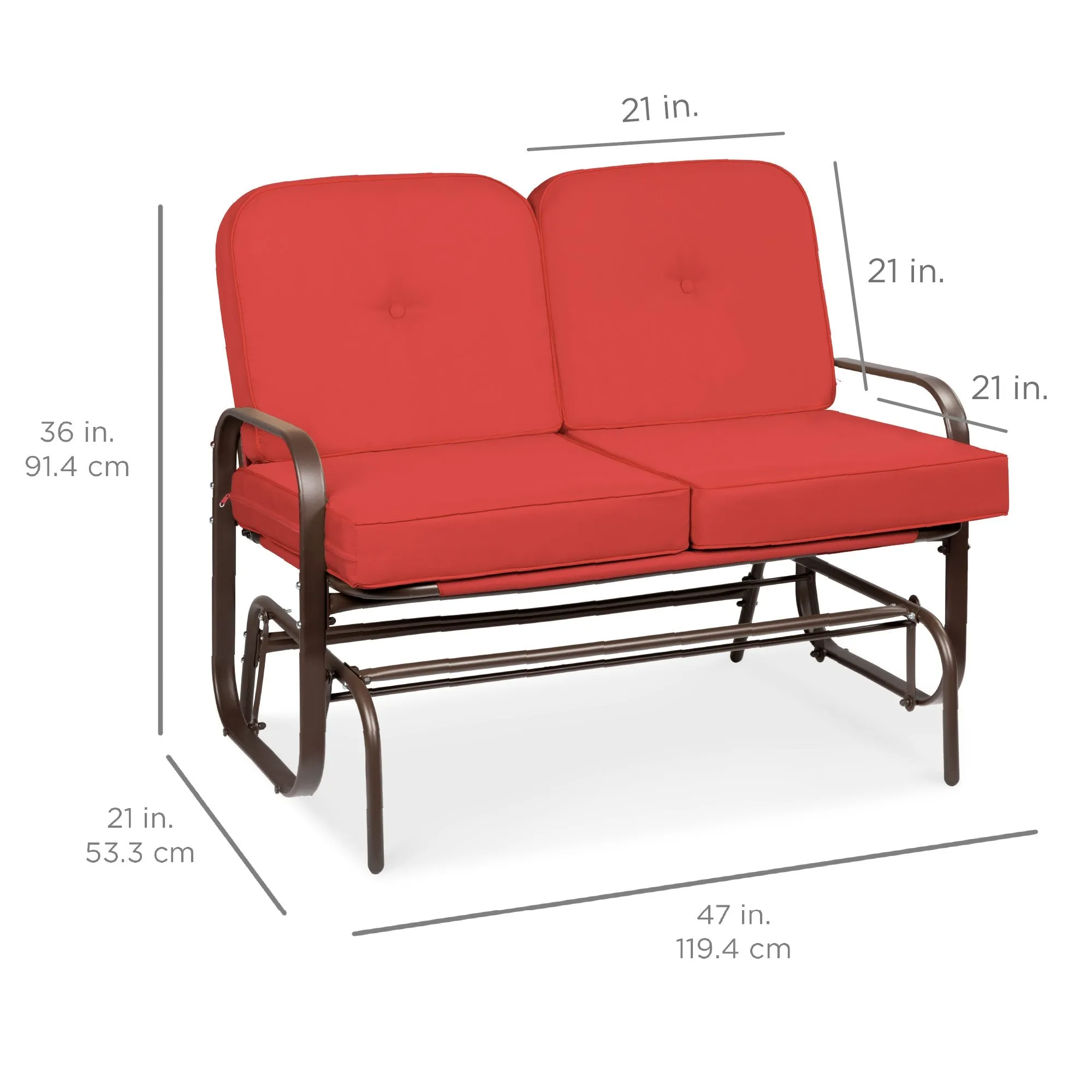 2-Person Patio Glider Loveseat Rocking Chair Bench