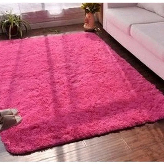 2016 60X90CM New Carpet Floor Bath Mat Non-slip Silky Hair Thicken Carpet Mat Bedroom Parlour Floor Yoga Rug  S25