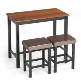 3 Piece Set Pub Dining Table with Stools