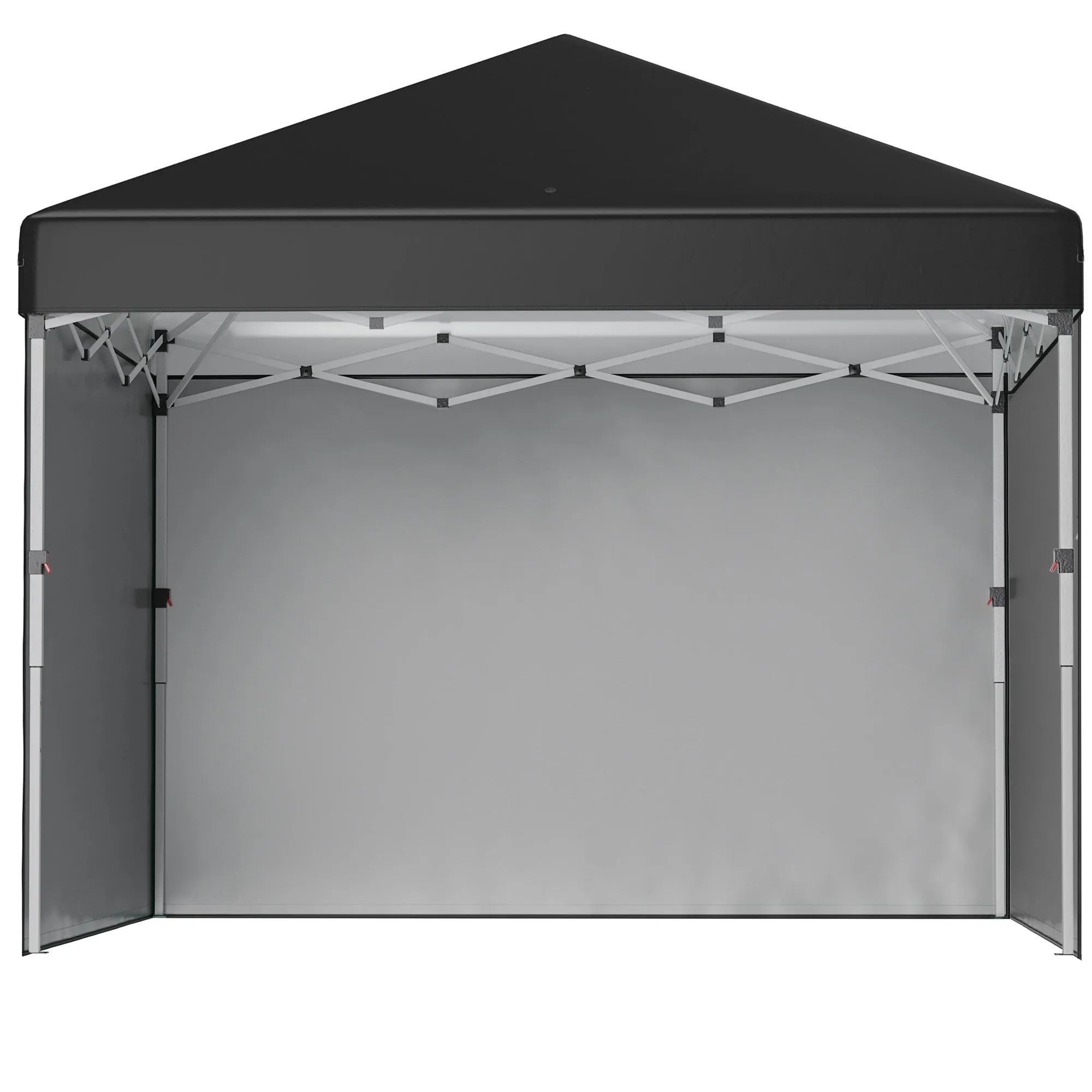 3 x 3 (M) Pop Up Gazebo Event Shelter, Height Adjustable Party Tent with 2 Sidewalls, Weight Bags and Wheeled Bag