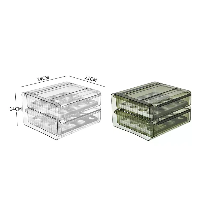 32 Grid Large Capacity Drawer Type Egg Storage Container-Green