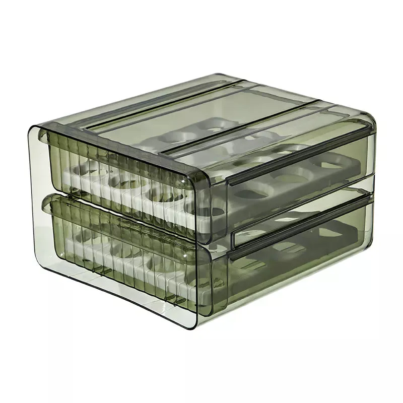 32 Grid Large Capacity Drawer Type Egg Storage Container-Green