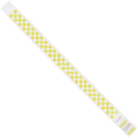 3/4 x 10" Yellow Checkerboard Tyvek® Wristbands