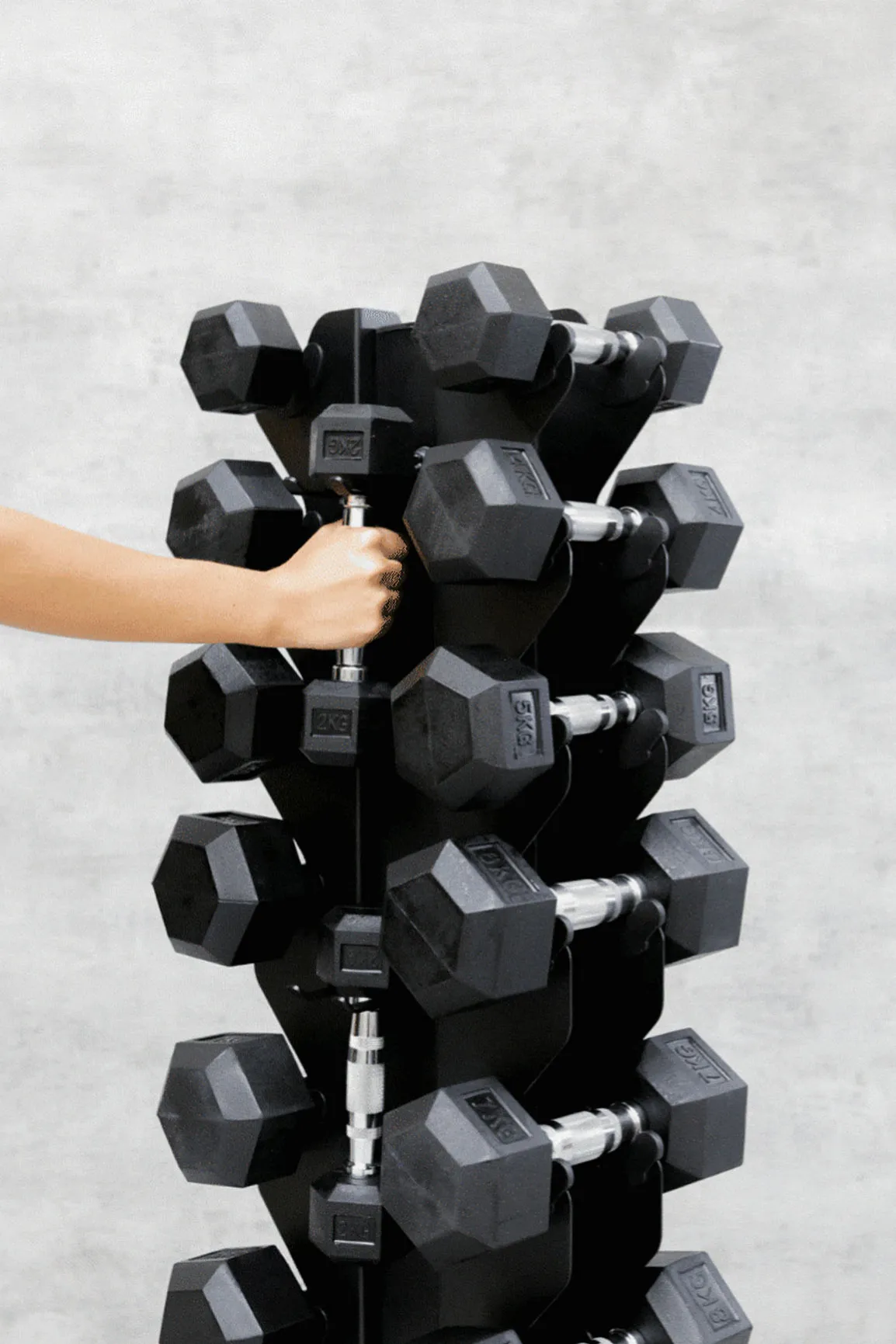 3kg Body Iron Commercial Rubber Hex Dumbbell Pair