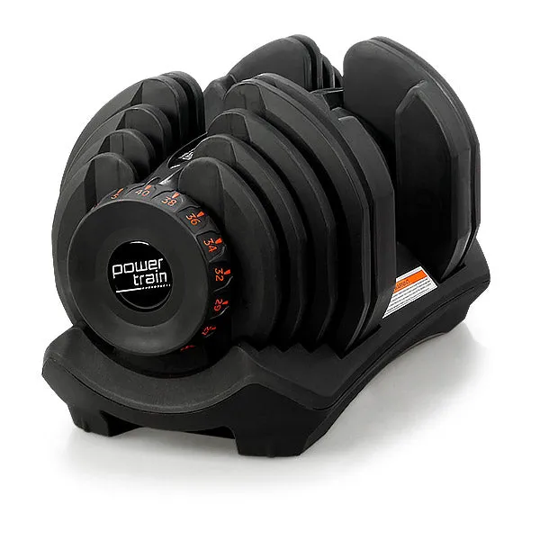 40kg Adjustable Dumbbell, 17 Levels, Ergonomic - Powertrain