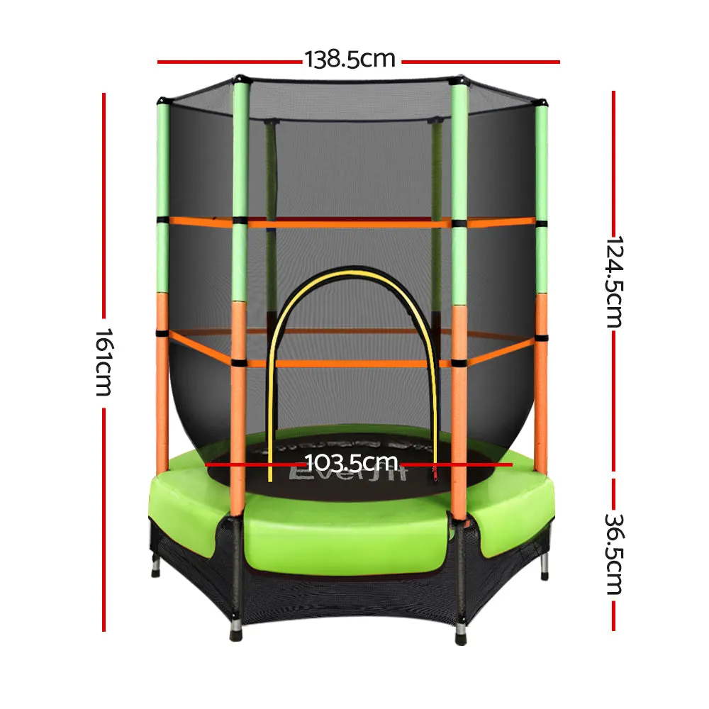 4.5FT Kids Trampoline w/ Safety Net UV-Resistant - Everfit