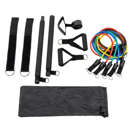 5 Resistance Bands Pilates Bar Kit w/ Foam Handles