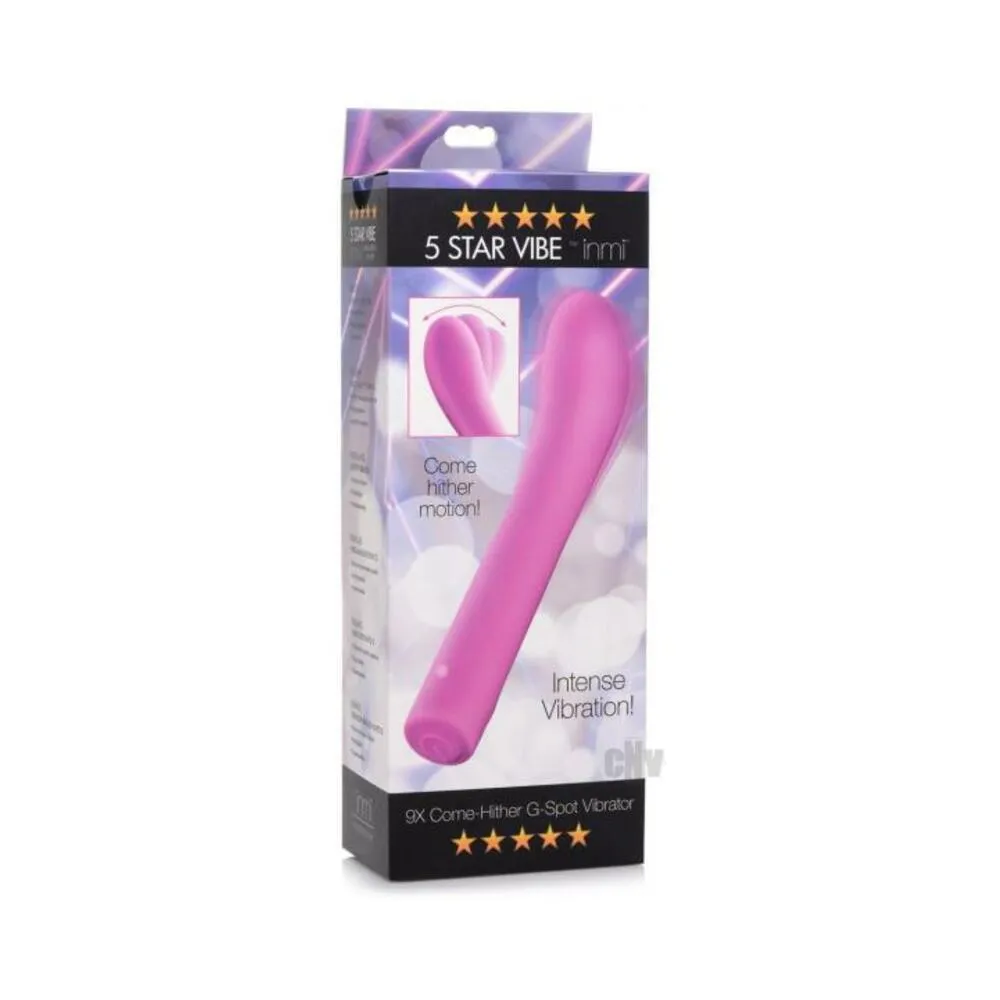 5 Star 9x Come-Hither G-Spot Silicone Vibrator -  Pink