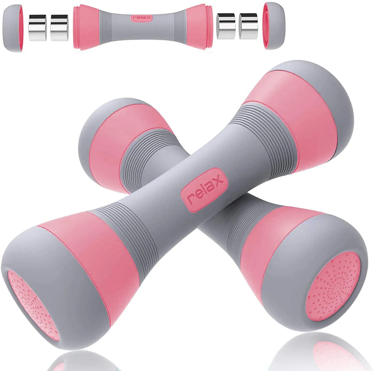 Adjustable Dumbbell Weight Set - 5-in-1 Dumbbell Set with Non-Slip Neoprene Handles - Multipurpose Weights Dumbbells Set for Home Workouts - Safe Weights Set Dumbbells for Office, Gym