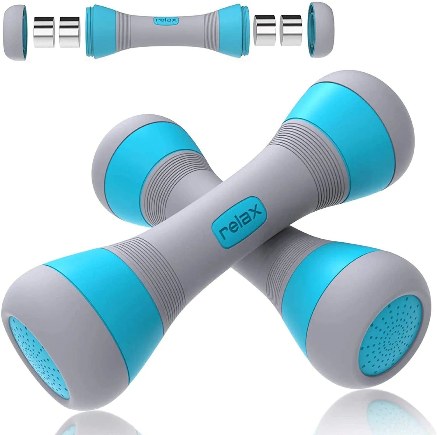 Adjustable Dumbbell Weight Set - 5-in-1 Dumbbell Set with Non-Slip Neoprene Handles - Multipurpose Weights Dumbbells Set for Home Workouts - Safe Weights Set Dumbbells for Office, Gym