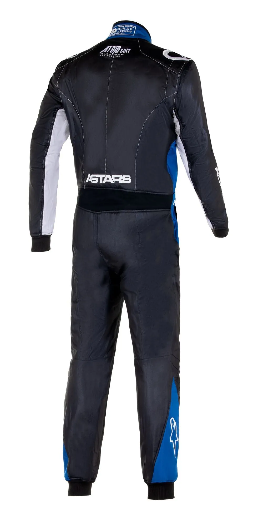 ALPINESTARS 3352523_1972_64 ATOM GRAPHIC 4 Racing suit, FIA 8856-2018, black/silver/blue, Size 64