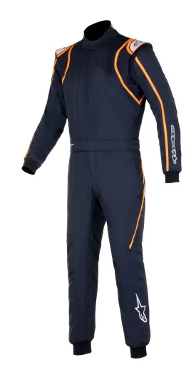 ALPINESTARS 3355020_1241_46 GP RACE v2 Racing suit, FIA 8856-2018, black/white/orange fluo, Size 46