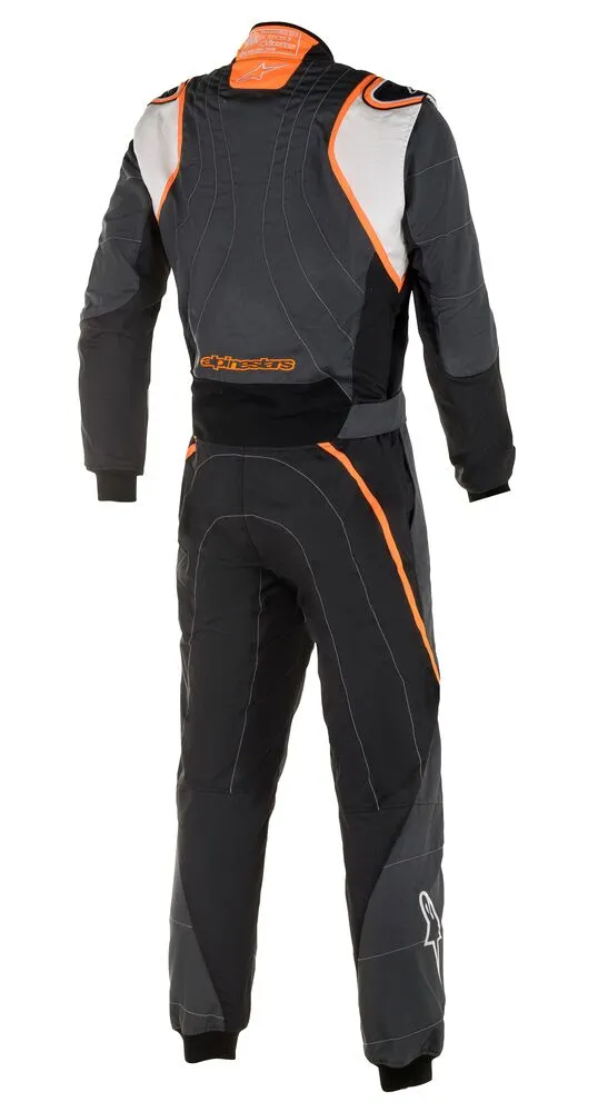 ALPINESTARS 3355020_1424_44 GP RACE v2 Racing suit, FIA 8856-2018, grey/white/orange, Size 44