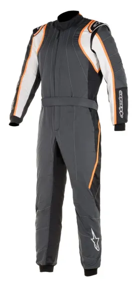 ALPINESTARS 3355020_1424_44 GP RACE v2 Racing suit, FIA 8856-2018, grey/white/orange, Size 44