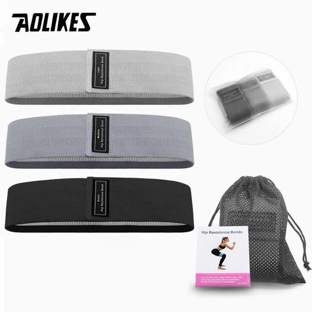 AOLIKES Fitness Hip Loop Resistance Bands Anti-slip Squats Expander Strength Rubber Bands Yoga Gym Training Braided Elastic Band