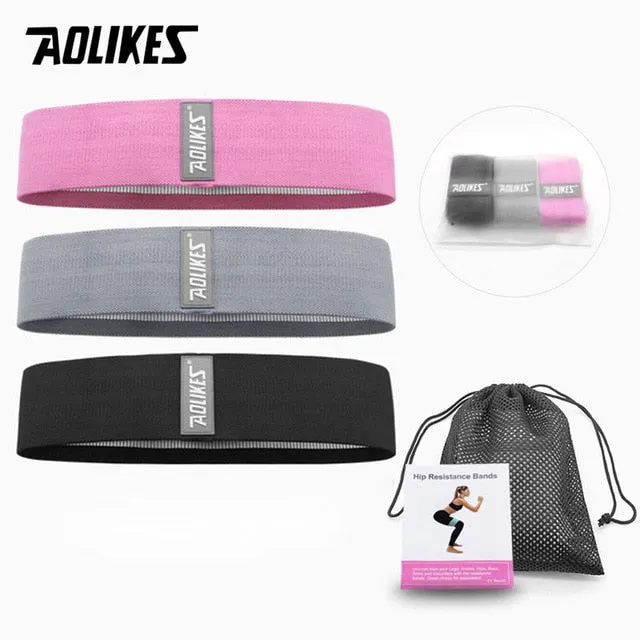 AOLIKES Fitness Hip Loop Resistance Bands Anti-slip Squats Expander Strength Rubber Bands Yoga Gym Training Braided Elastic Band