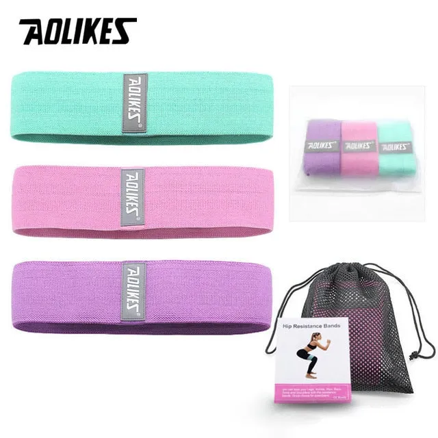 AOLIKES Fitness Hip Loop Resistance Bands Anti-slip Squats Expander Strength Rubber Bands Yoga Gym Training Braided Elastic Band