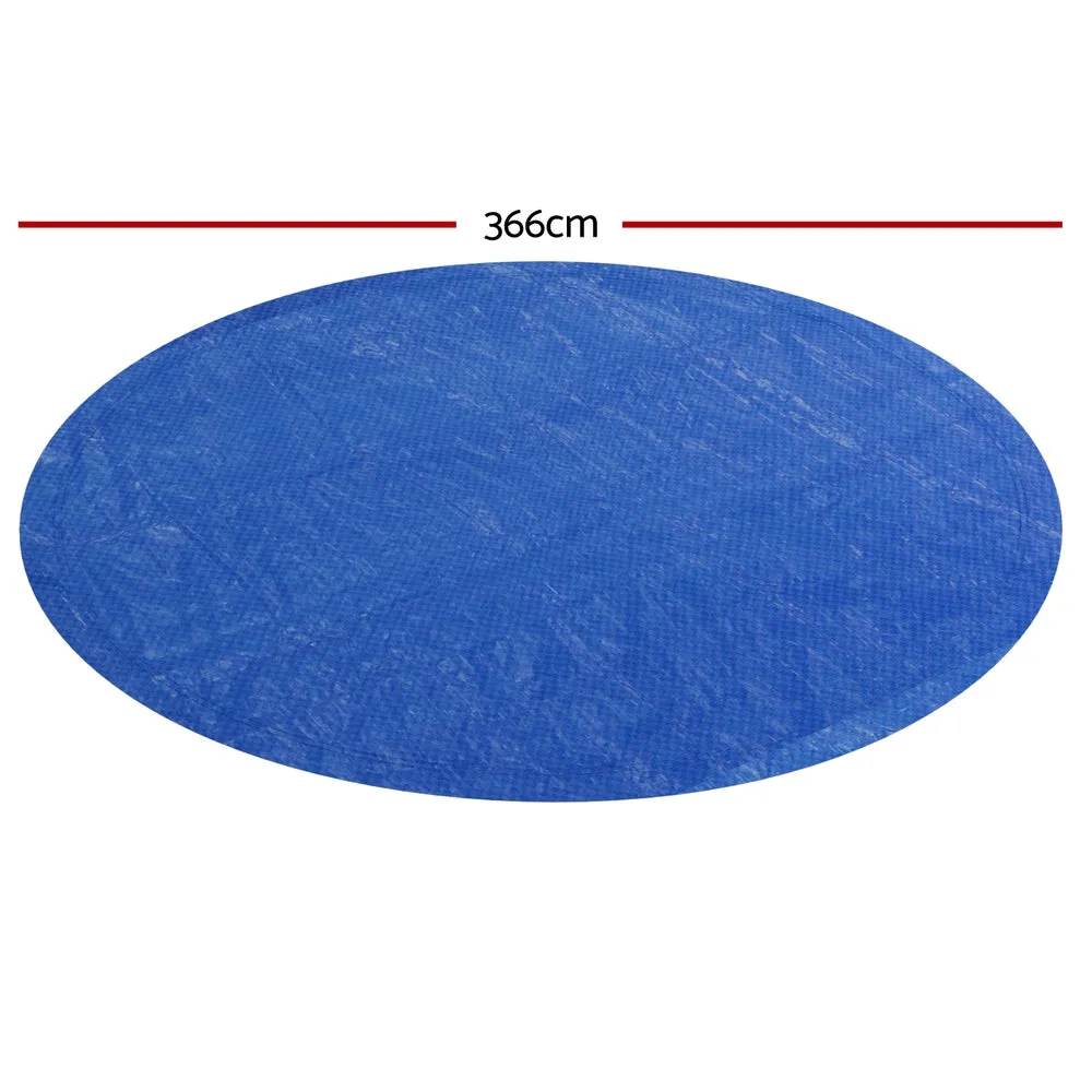 Aquabuddy Pool Cover Fit 3.66m Round Above-ground Swimming Pool Blanket Blue