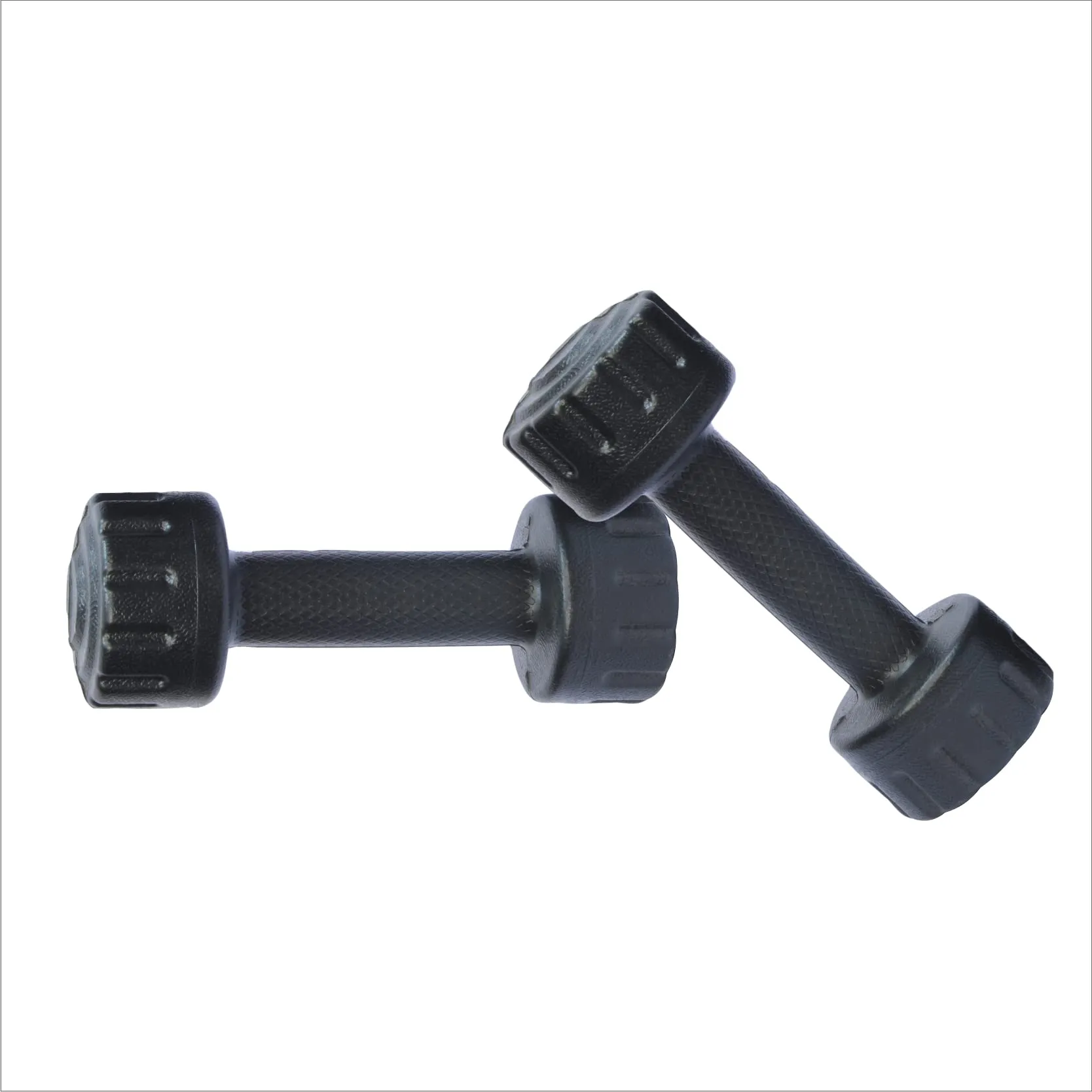 ARTINO 3 Kg Pair PVC Dumbbells Set For Home Gym, Exercise & Fitness Dumbbell (Black) Fixed Weight Dumbbell (3kg X 2Pc)