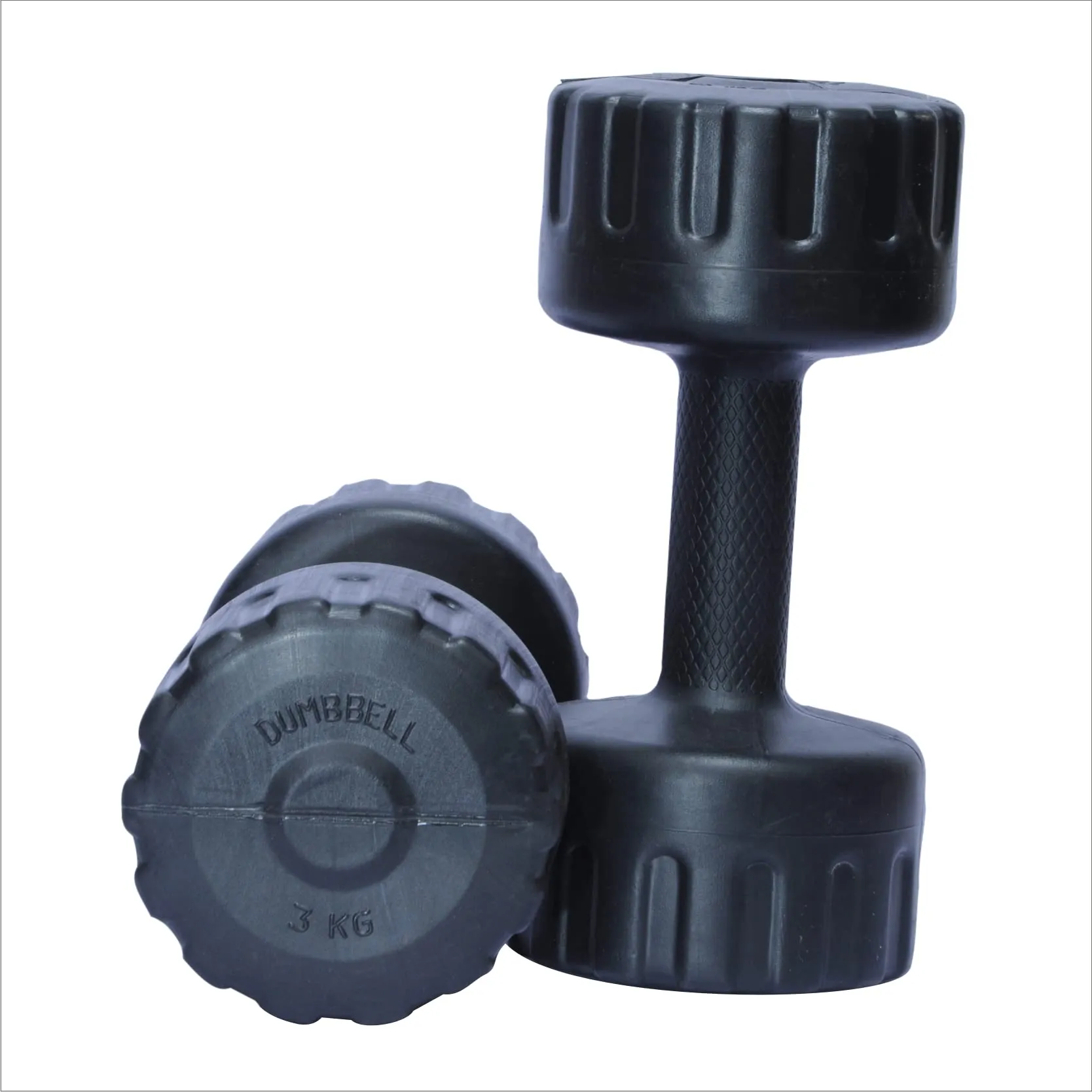 ARTINO 3 Kg Pair PVC Dumbbells Set For Home Gym, Exercise & Fitness Dumbbell (Black) Fixed Weight Dumbbell (3kg X 2Pc)