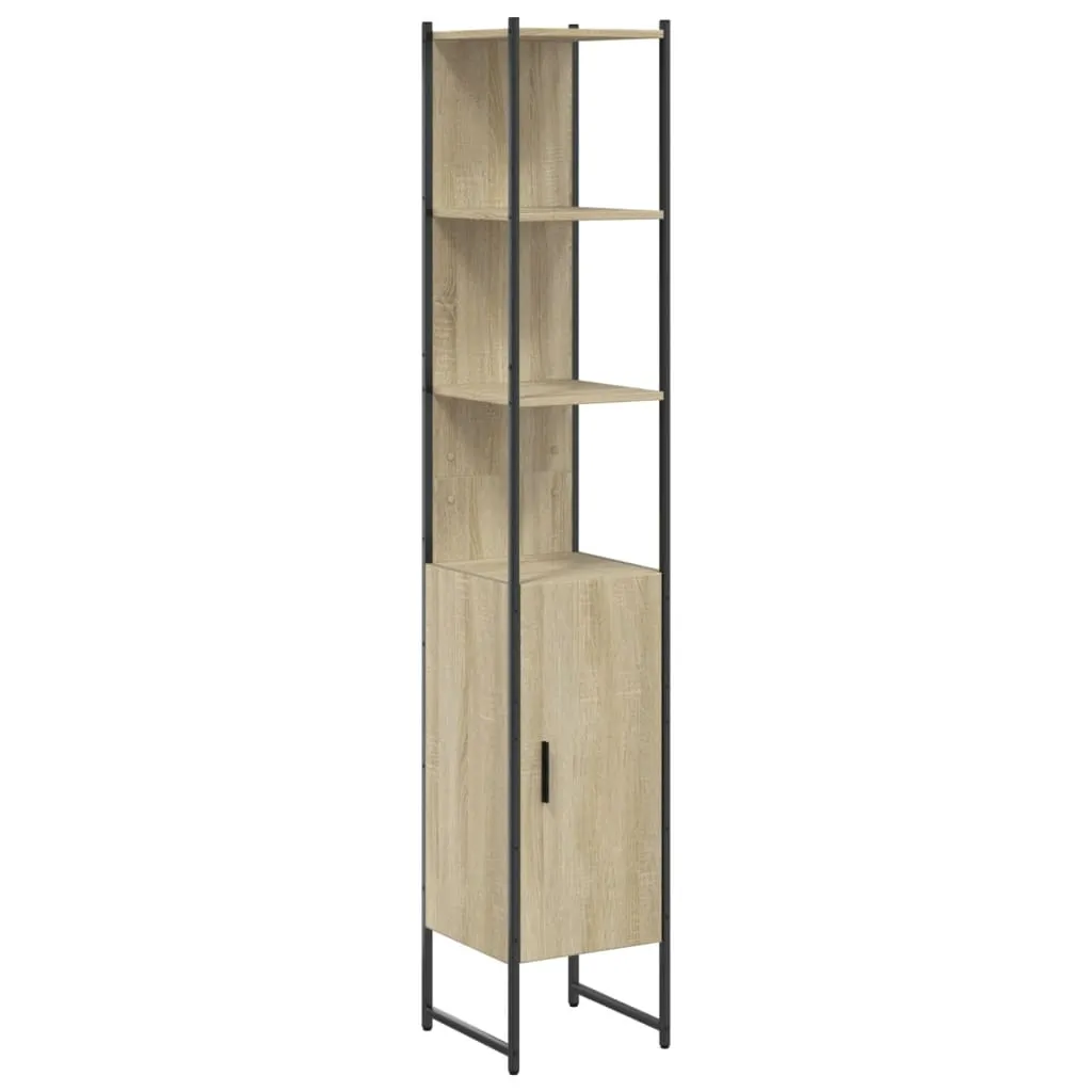 Bathroom Cabinet Sonoma Oak 33x33x185.5 cm Engineered Wood