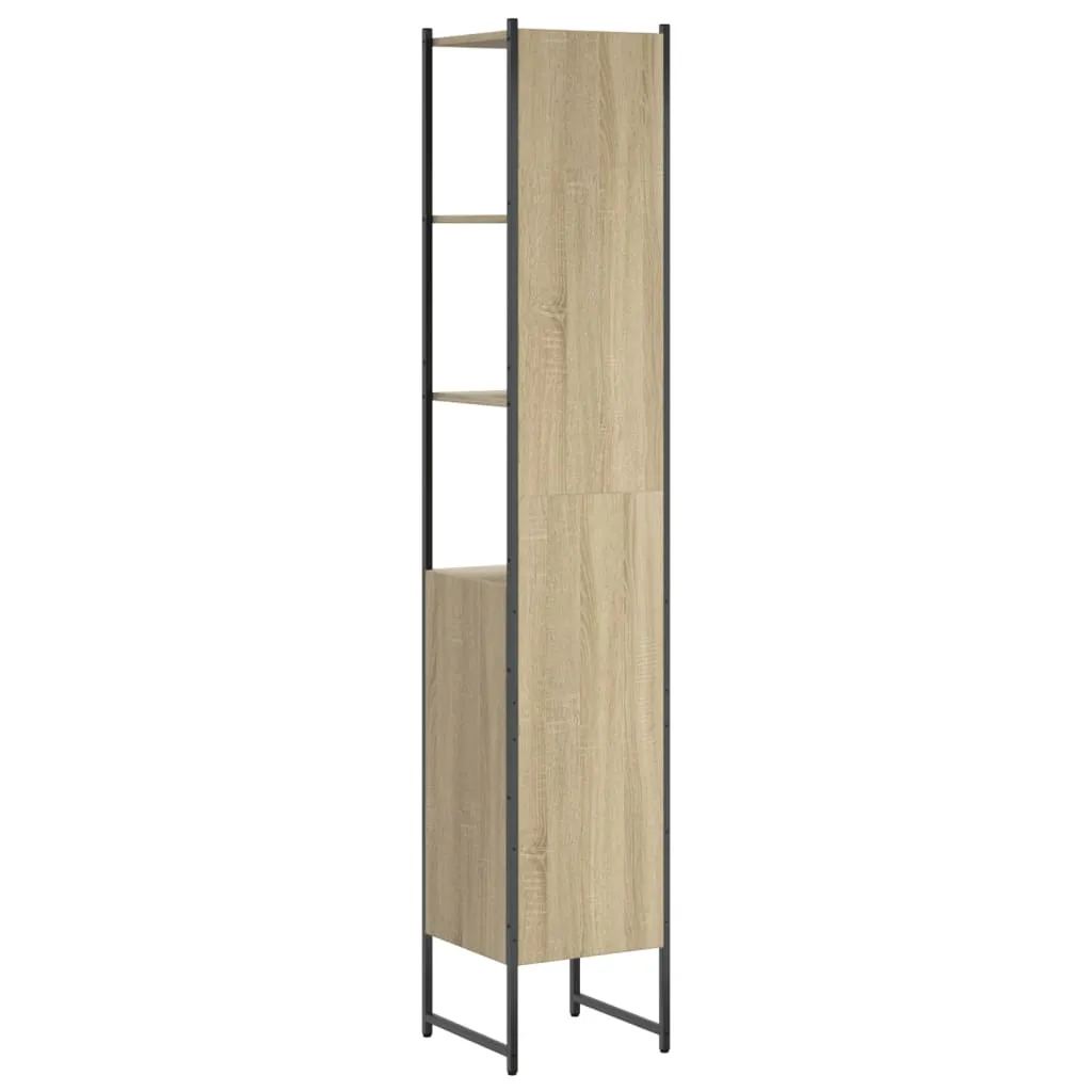 Bathroom Cabinet Sonoma Oak 33x33x185.5 cm Engineered Wood