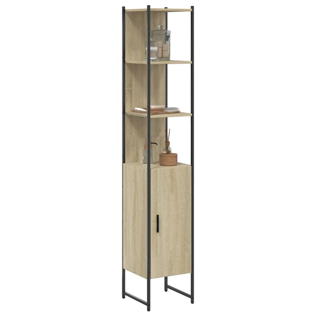 Bathroom Cabinet Sonoma Oak 33x33x185.5 cm Engineered Wood