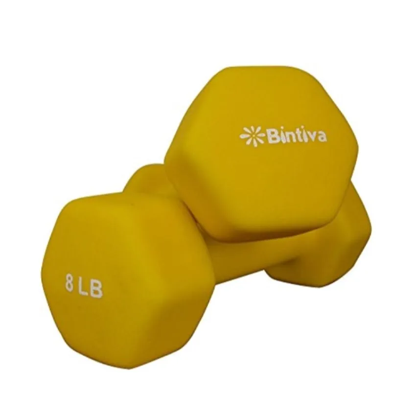 Bintiva Neoprene Hexagon shaped dumbbells - 2 lbs