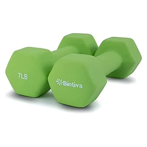 Bintiva Neoprene Hexagon shaped dumbbells - 2 lbs