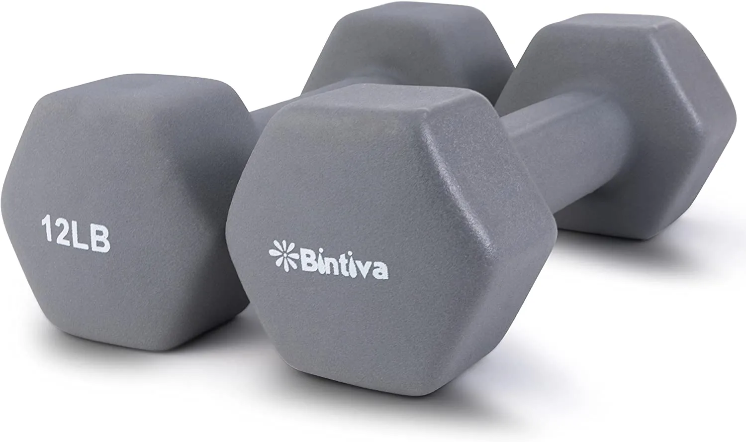 Bintiva Neoprene Hexagon shaped dumbbells - 2 lbs