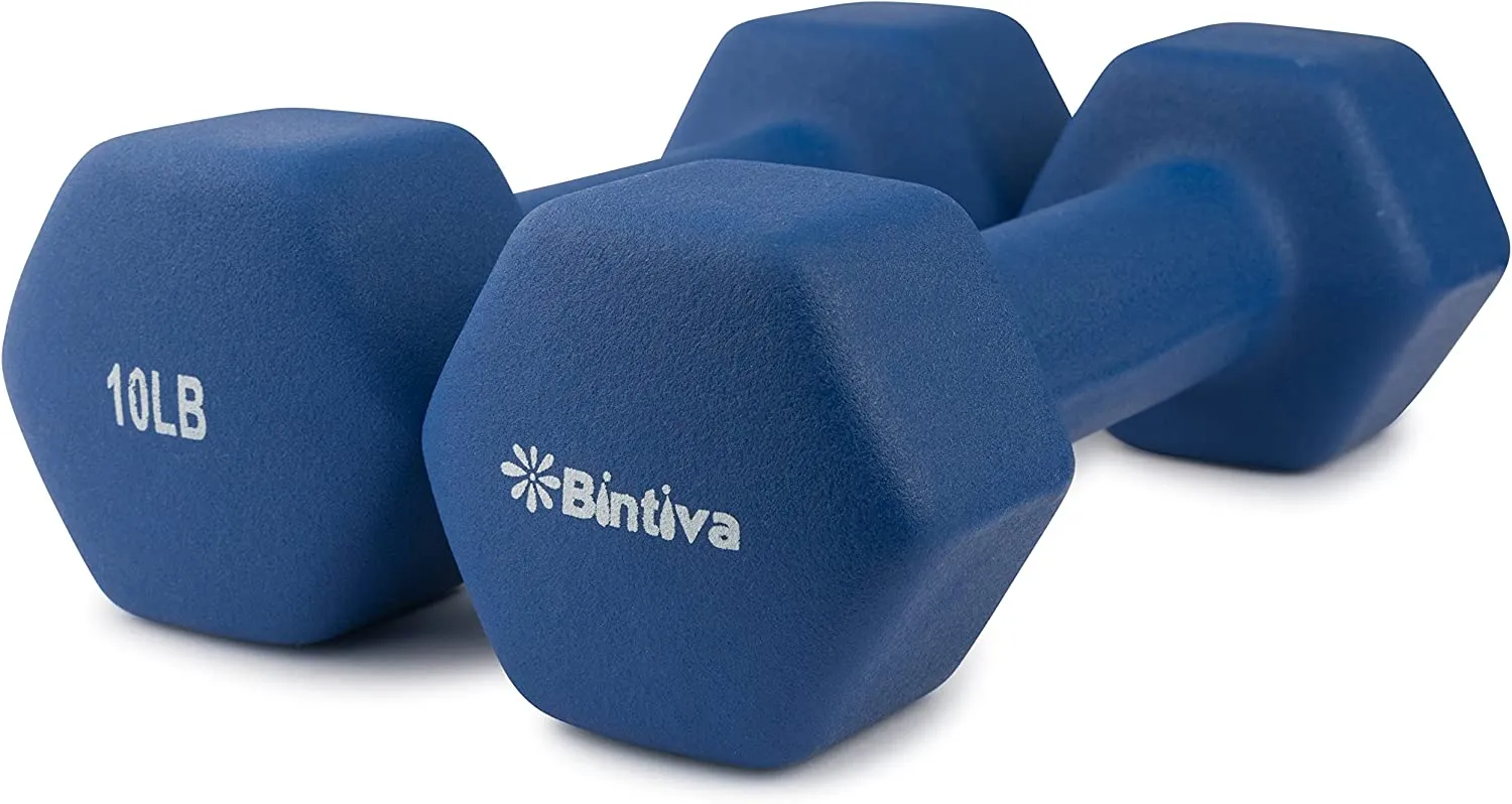 Bintiva Neoprene Hexagon shaped dumbbells - 2 lbs