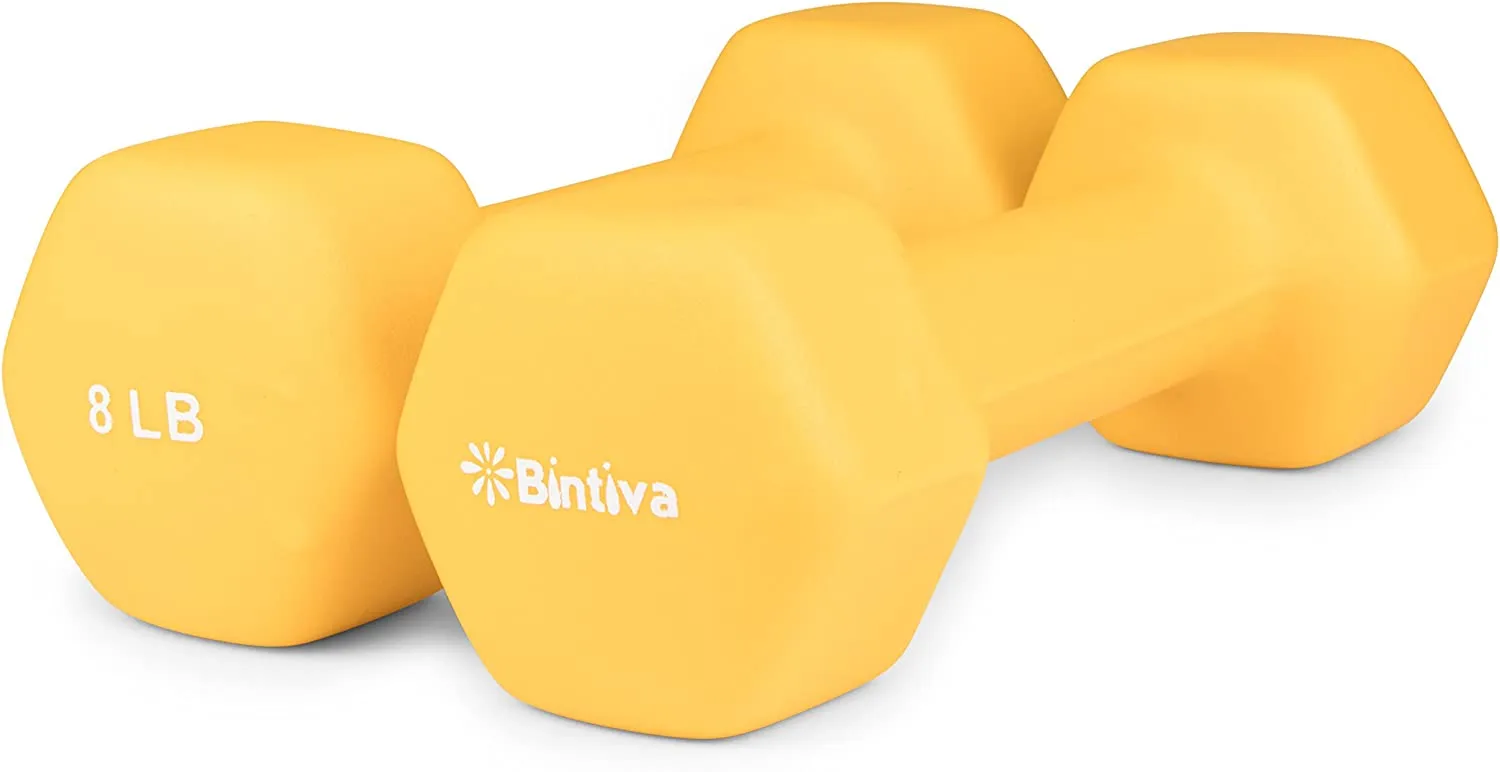 Bintiva Neoprene Hexagon shaped dumbbells - 2 lbs