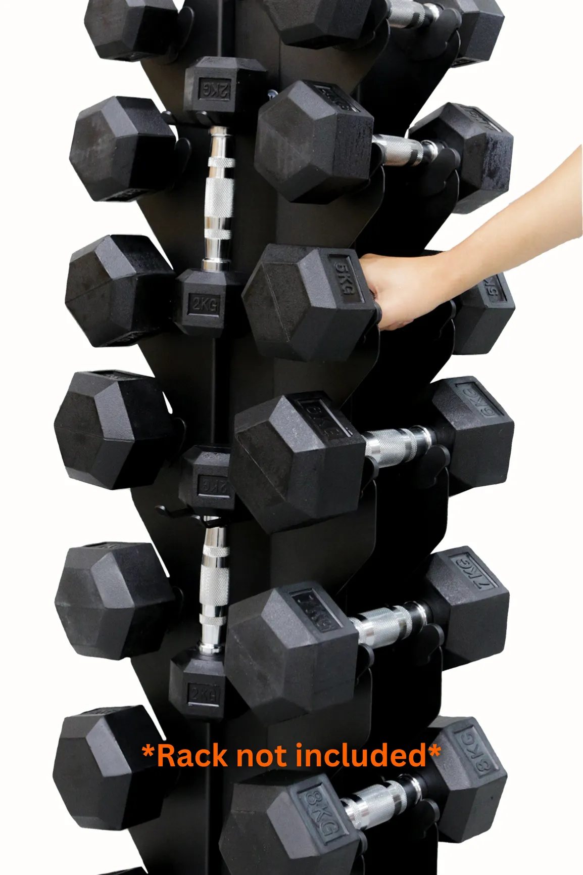 Body Iron Commercial Rubber Hex Dumbbell 110kg Set