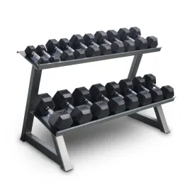 Bodyworx 7492-2 Flat Tray Double Dumbbell Rack Commercial-Grade (135cm Long)