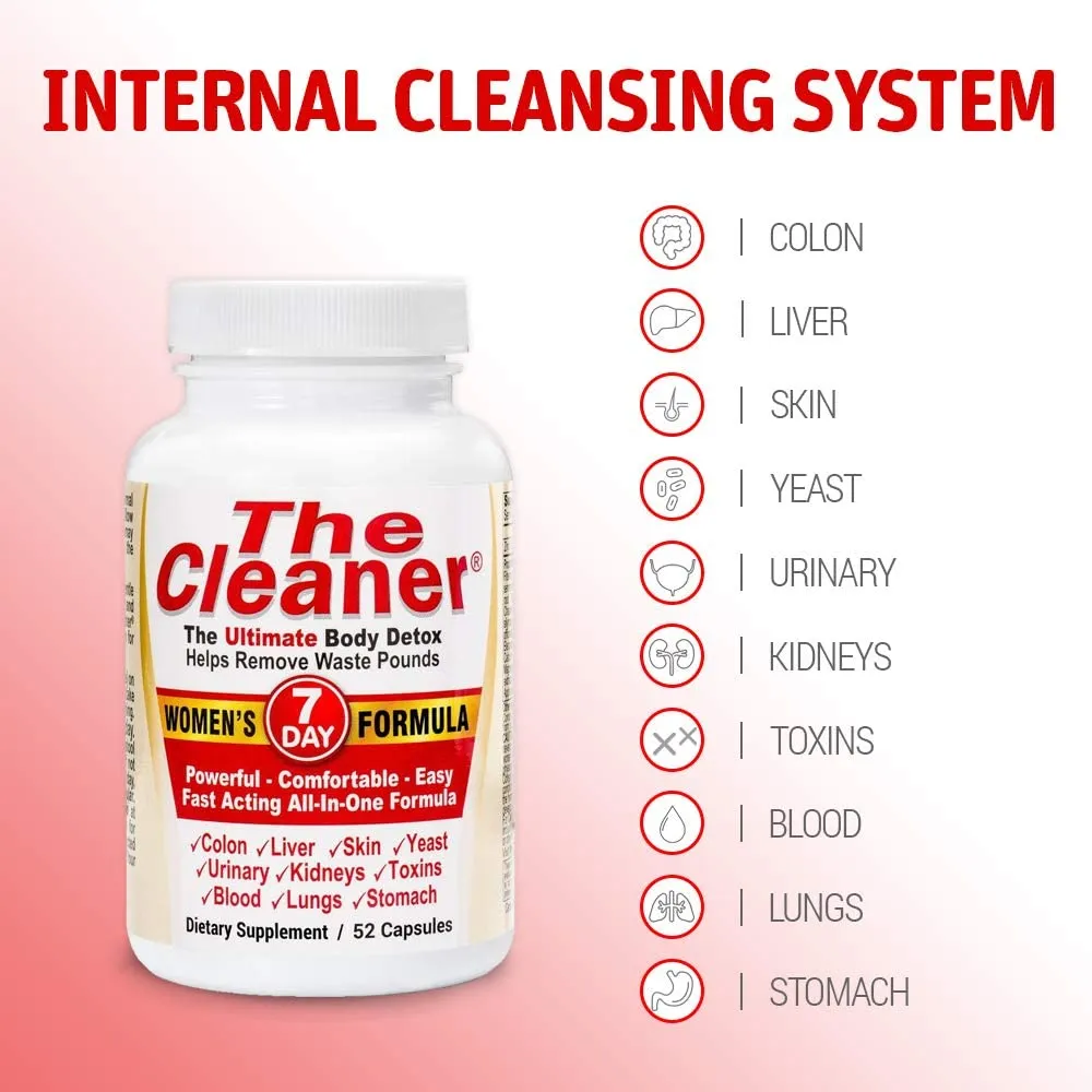 Century Systems The Cleaner Detox, Powerful 7-Day Complete Internal Cleansing Formula for Women, Support Digestive Health, 52 Vegetarian Capsules