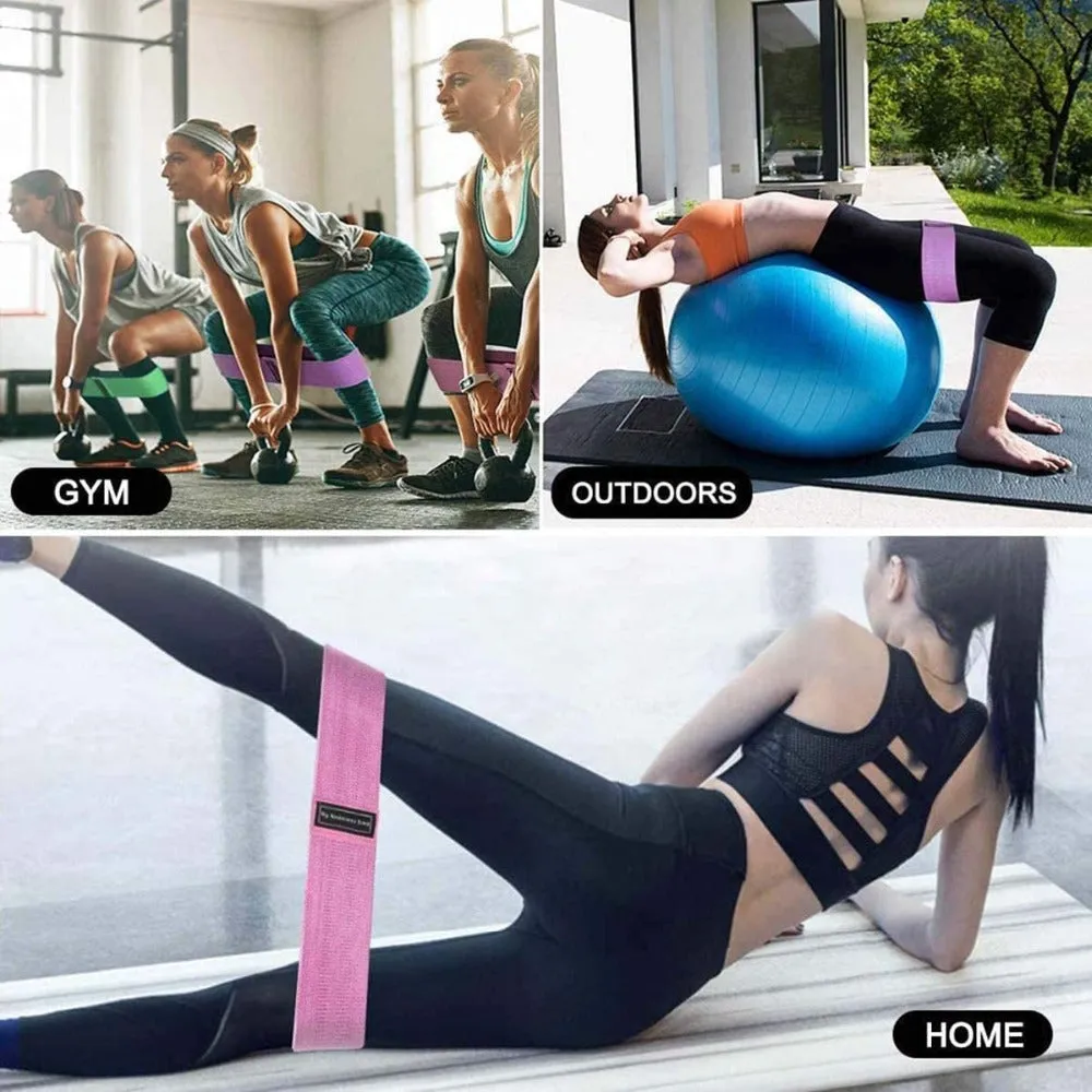 Durable Circle Band Yoga Anti-slip Gym Fitness Rubber Band Exercise Braided Elastic Band Hip Lifting Resistance Band