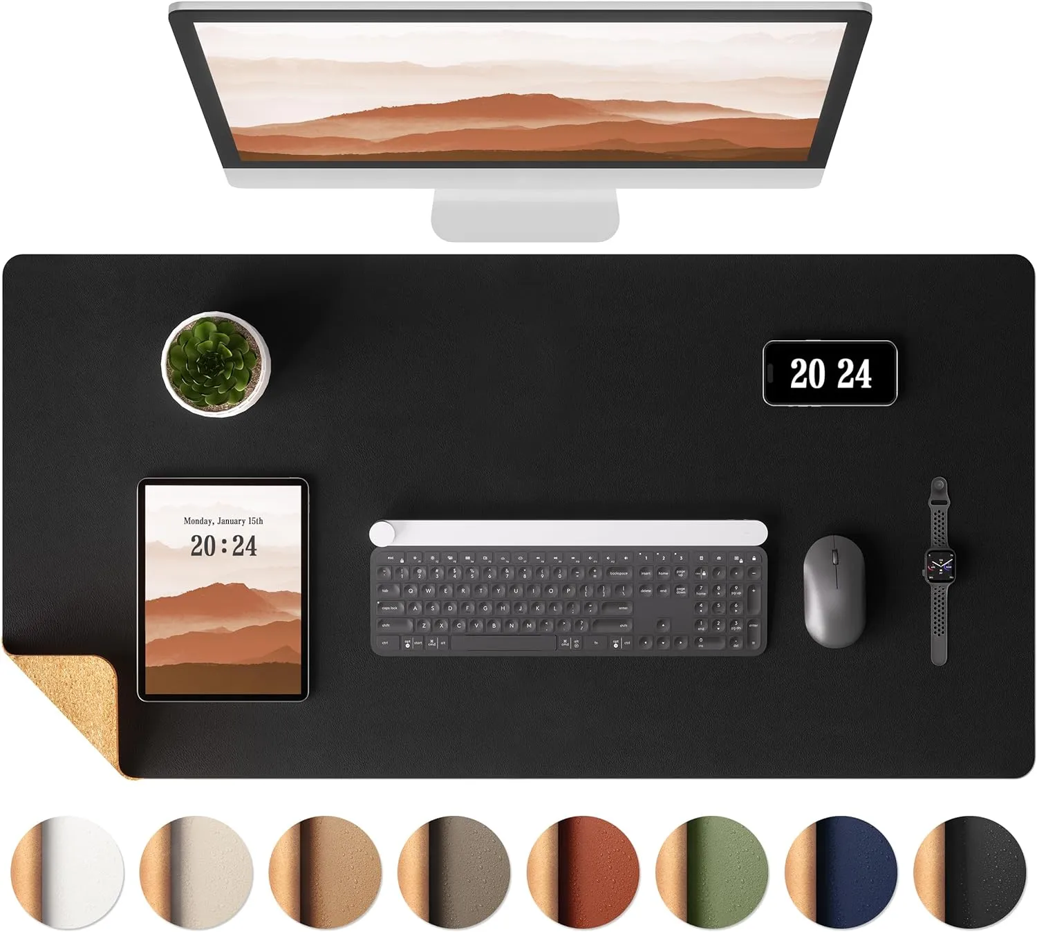 Eco-Friendly Office Desk Mat Non-Slip PU Leather