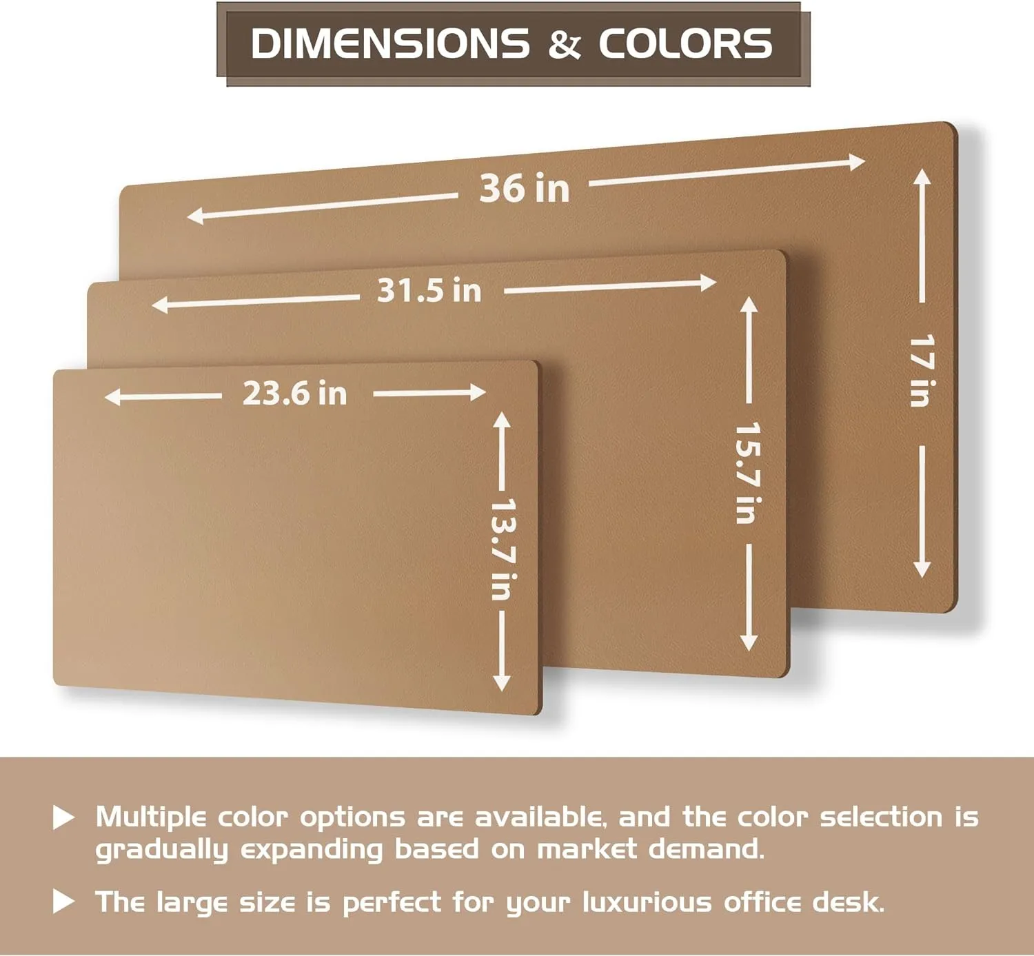 Eco-Friendly Office Desk Mat Non-Slip PU Leather