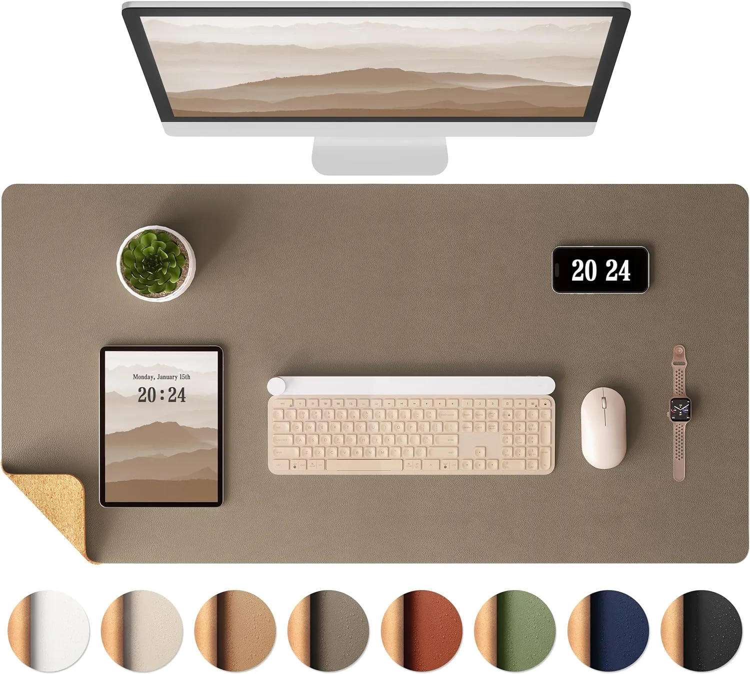 Eco-Friendly Office Desk Mat Non-Slip PU Leather