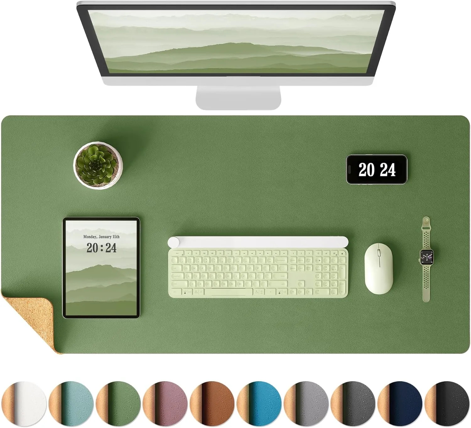 Eco-Friendly Office Desk Mat Non-Slip PU Leather