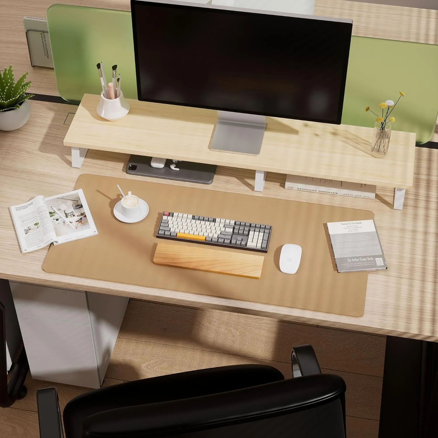 Eco-Friendly Office Desk Mat Non-Slip PU Leather