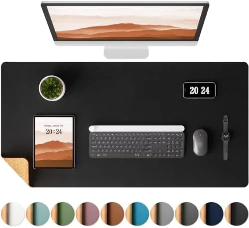 Eco-Friendly Office Desk Mat Non-Slip PU Leather