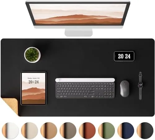 Eco-Friendly Office Desk Mat Non-Slip PU Leather