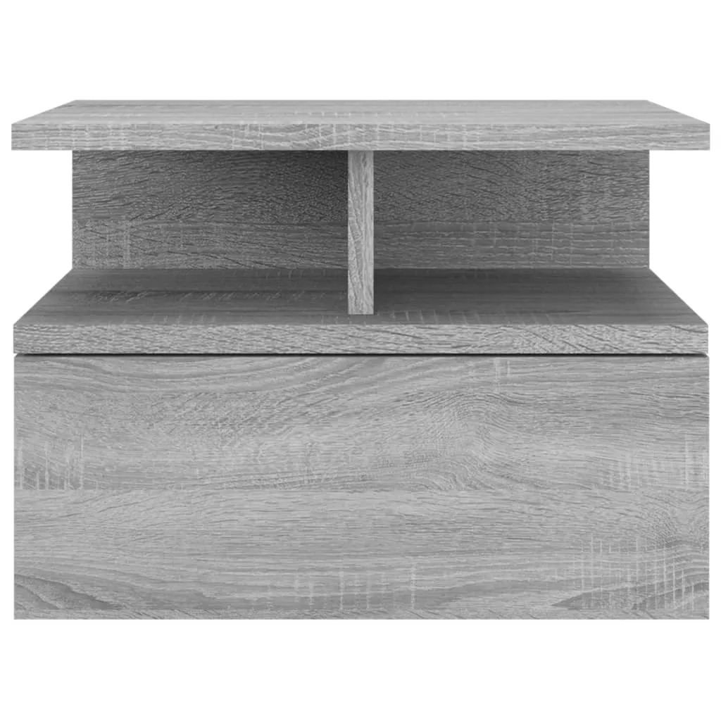 Floating Nightstand 2 pcs Grey Sonoma 40x31x27 cm Engineered Wood