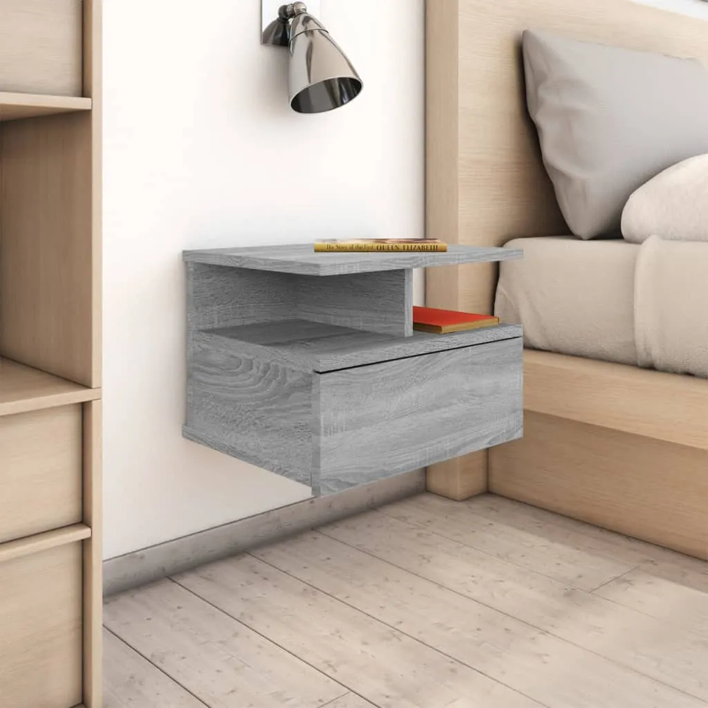 Floating Nightstand Grey Sonoma 40x31x27 cm Engineered Wood