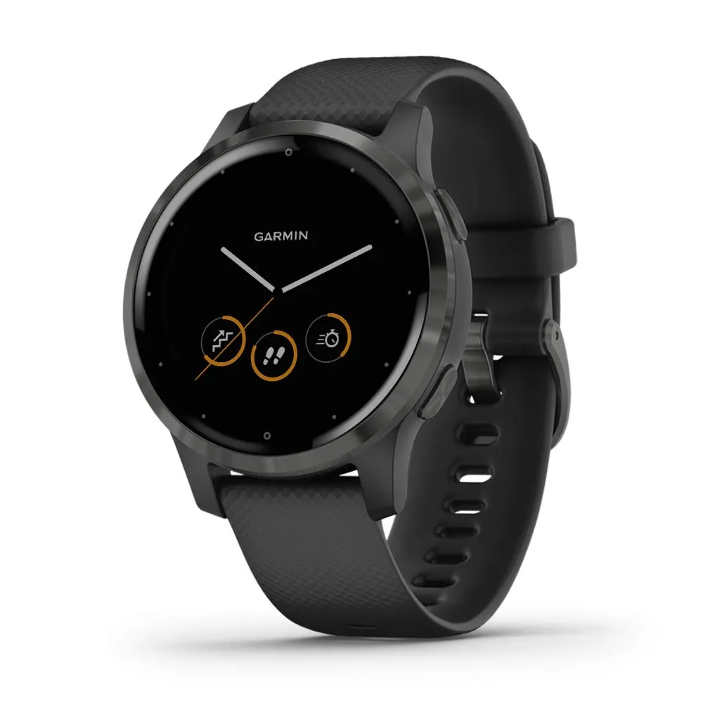 Garmin Vívoactive 4S, Smaller-Sized GPS Smartwatch, Features Music, Body Energy Monitoring, Animated Workouts, Pulse Ox Sensors and More, PVD Black/Slate