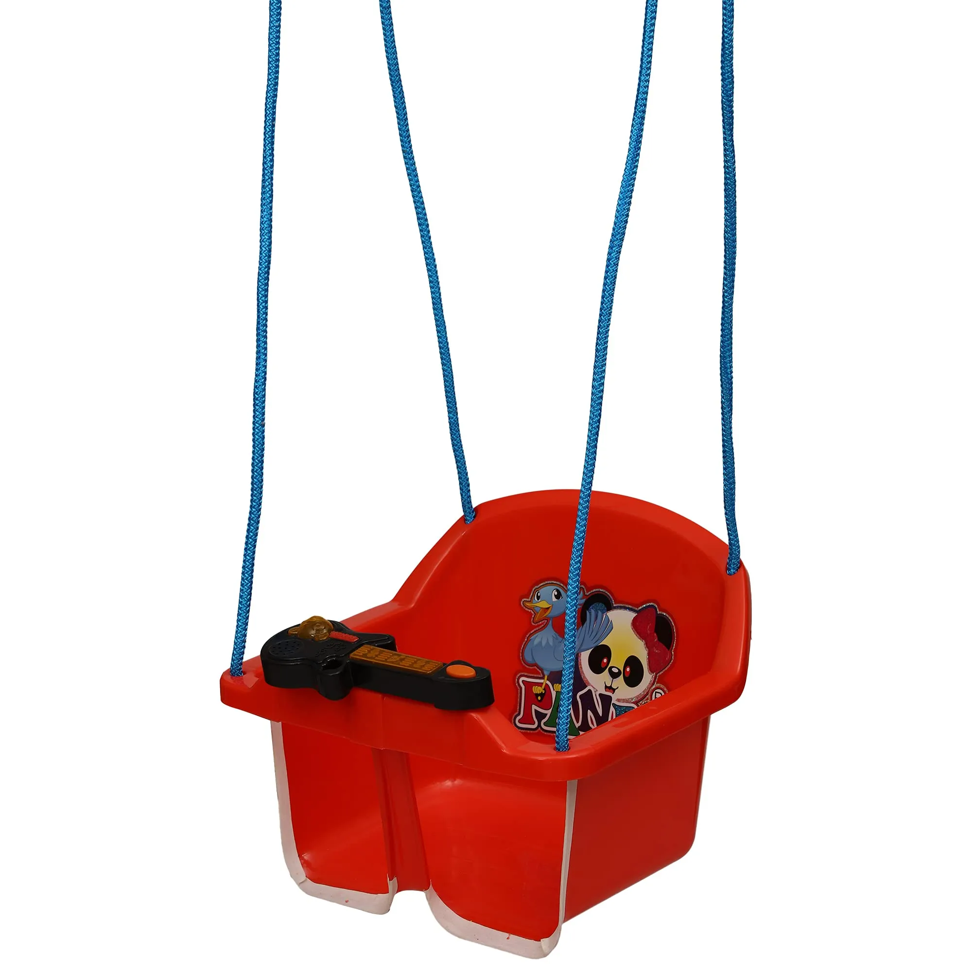 Goyal'S Musical Eco Baby Swing With Long Ropes (Red) - Plastic, 35 X 37 X 25 Cm