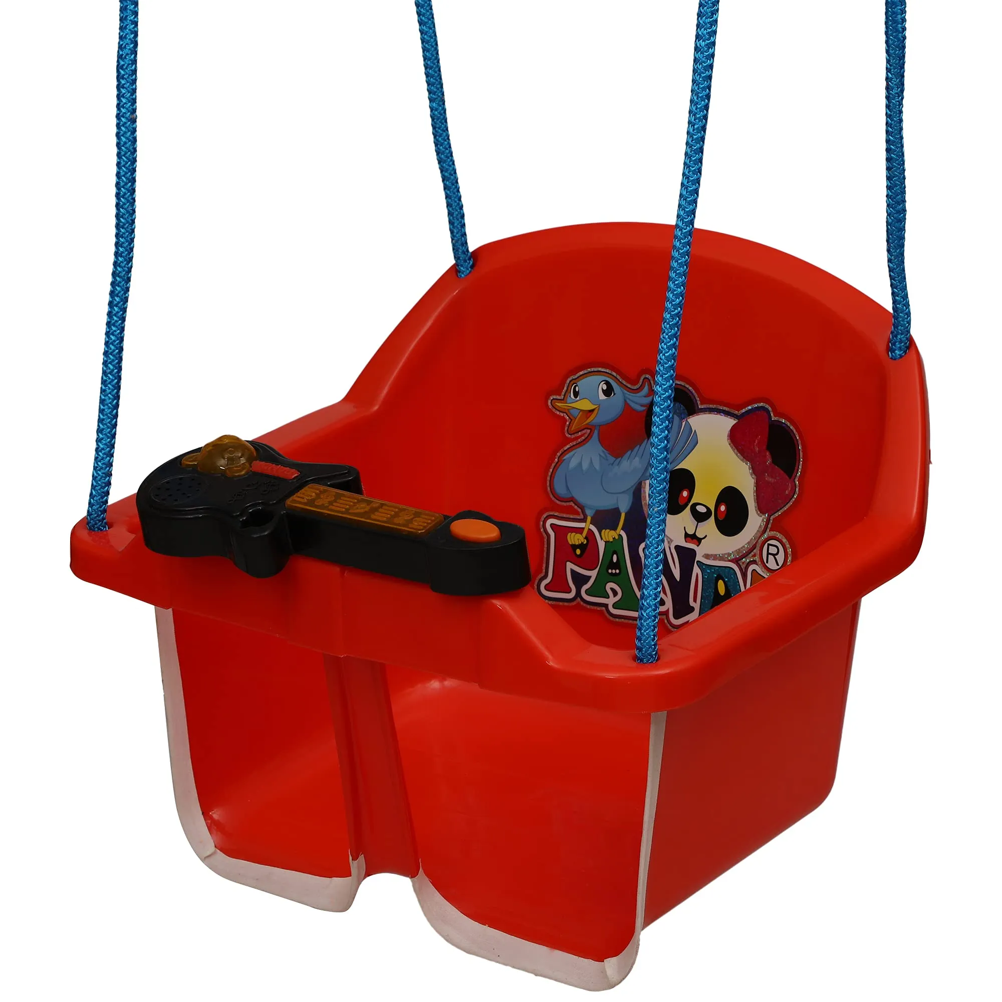 Goyal'S Musical Eco Baby Swing With Long Ropes (Red) - Plastic, 35 X 37 X 25 Cm