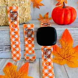 Happy Fall Y'all Print Silicone Band For Fitbit Versa 3/4/Sense